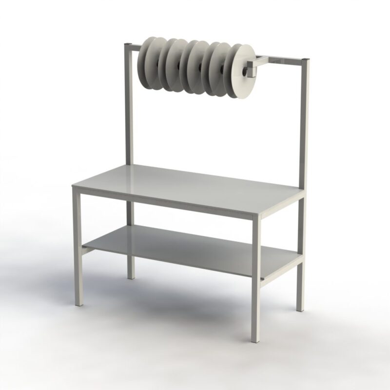 Etabli de packaging avec supports pour rouleaux – Image 1