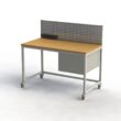 Workshop workbench on castors, with drawers and tool tray